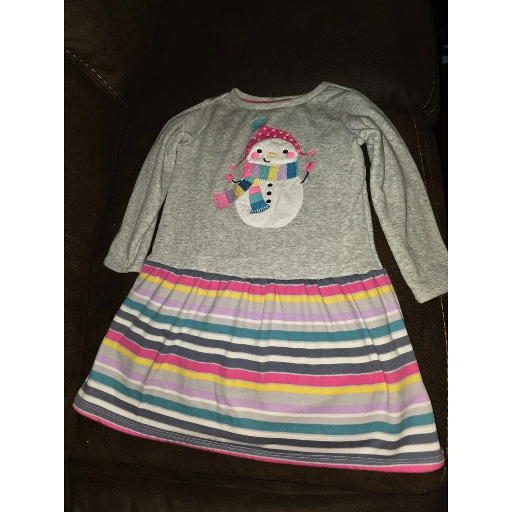Gymboree mix and‎ match snowman colorful striped dress size 4t